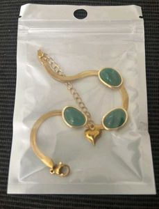 Gold & Green Stone Bracelet