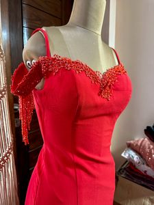Red Embellished Gown (Bust : 28-32)