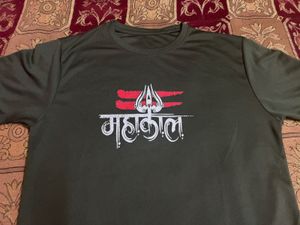Olive Green Ganpati Graphic Dry-Fit T-Shirt |