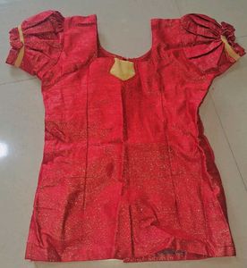 Red and cream lehanga for kids