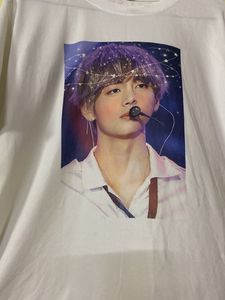Korean Bts V (kim Taehyung) Brand Logo White Shirt