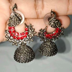 Peacock Jhumka Earrings