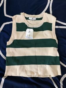 Striped Knit Vest - Trendy!