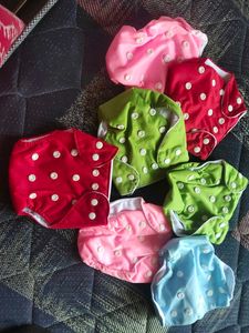 Reusable Cloth Diapers - Set of 7