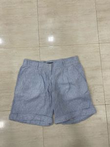 💙✨M&amp;S Azure Bloom Linen Shorts—Effortless Chic💙✨