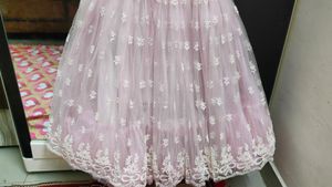 Cindrella Baby Pink Party Wear Frock