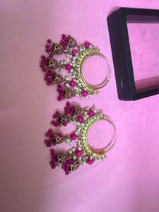 Pink Jhumka Earrings