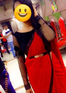 Beautiful Red Saree With Black Border