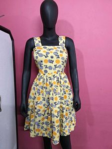 Yellow Circle Print Sundress