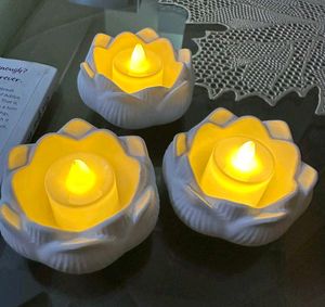 Set Of Three Lotus Shaped Tealight Candle Holders
