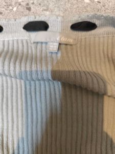 Ribbed Knit Ribbon Detail Top