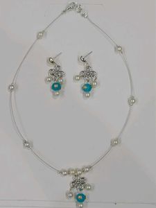 Silver invisible Necklace Set