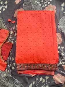 elegant wedding saree with blouse