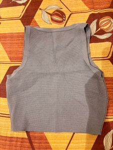 Zara Gray Cropped Tank