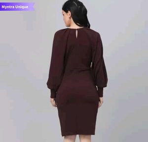 Burgundy Sheath Dress
