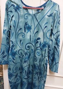 Modern Printed Blue Full Suit Set