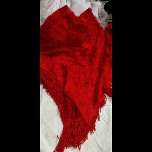 Royal Red Softest Fur Cape.