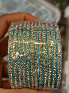 Teal &amp; Gold Bangle Set