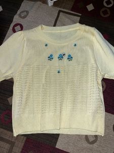 Cute Embroidered Knit Top