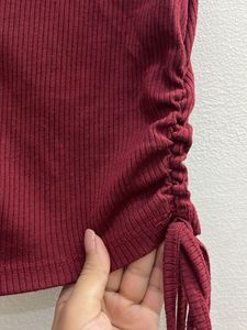 Maroon Ribbed Tank Top
