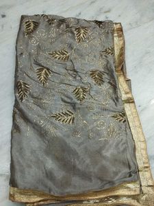 Gray Dupatta Like Dress Material