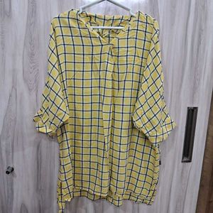 Checkered Yellow Boxy Top