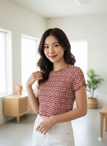 Cute Heart Print net  Crop Top