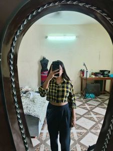 Yellow Plaid Crop Top