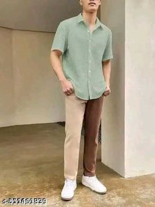 Mint Green Textured Shirt