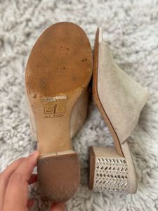 Aldo Studded Suede Block Sandals
