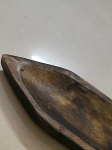 Wood Boat Shape Incense Holder