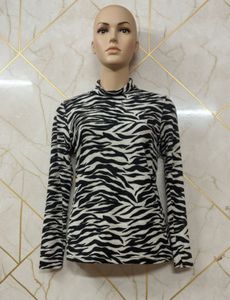 Zebra Print High Neck Top