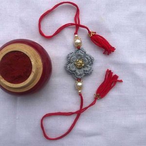 Set Of 5 Handmade Crochet Flower Rakhi Bracelets