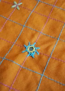3 piece mirror embroidery unstitched cotton suit