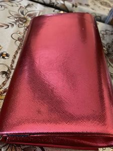 Red Embellished Clutch