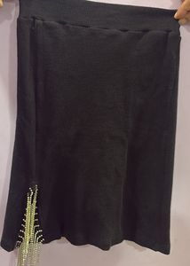 Black Mini Skirt with Rhinestone Detail