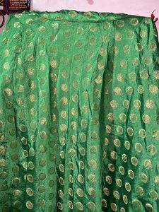 Emerald Green &amp; Gold Lehenga Skirt