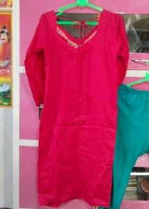 Pink &amp; Sky Kurti,Lagins With Dupatta
