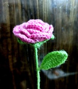 🥀 Handmade Crochet Pink Rose ✨