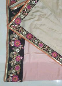 Embroidery Half And Half Saree With Blouse