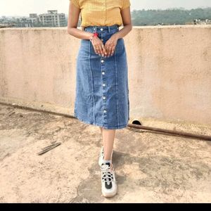 Denim Midi Skirt