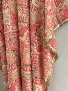 Ethnic Kaftan Kurta Set With Plazzo &amp; Sequin Belt