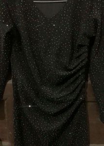 Sparkly Black Midi Dress