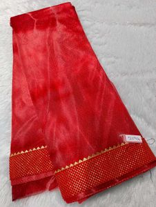 Red Net Saree
