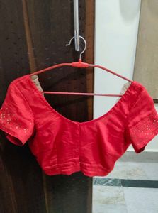 Red Embellished Blouse