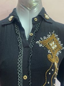 Black Handwork Cord Set