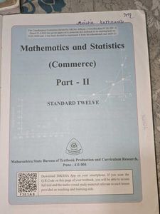 Mathematics &amp; Statistics XII Commerce Part 2
