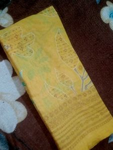 Yellow Floral Print Dupatta