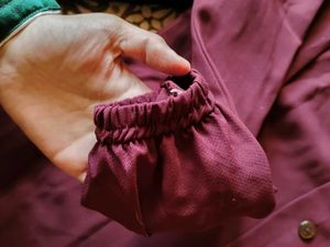 Maroon Button-Down top and skirt Abaya