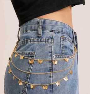 Stainless Steel Gold Toned Multilayered Jean Chain